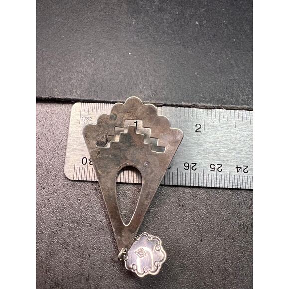 Vintage Navajo Joe Delgarito Sterling Silver Lapis Coral Turquoise Earrings - Picture 16 of 16